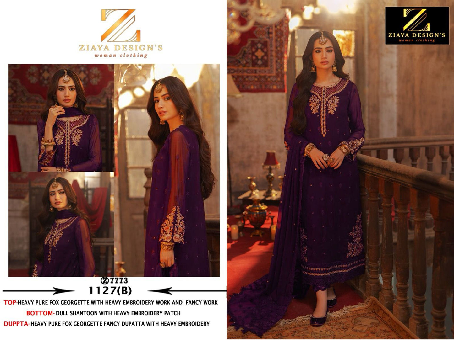 1127B Ziaya Design Fox Georgette Pakistani Salwar Suits