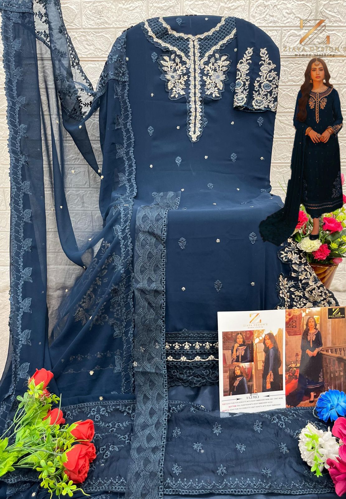1127C Ziaya Design Fox Georgette Pakistani Salwar Suits