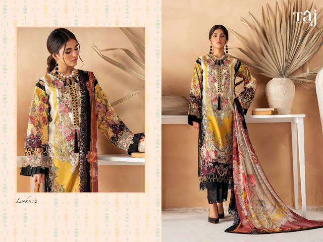 112 Taj Creations Cotton Pakistani Patch Suits