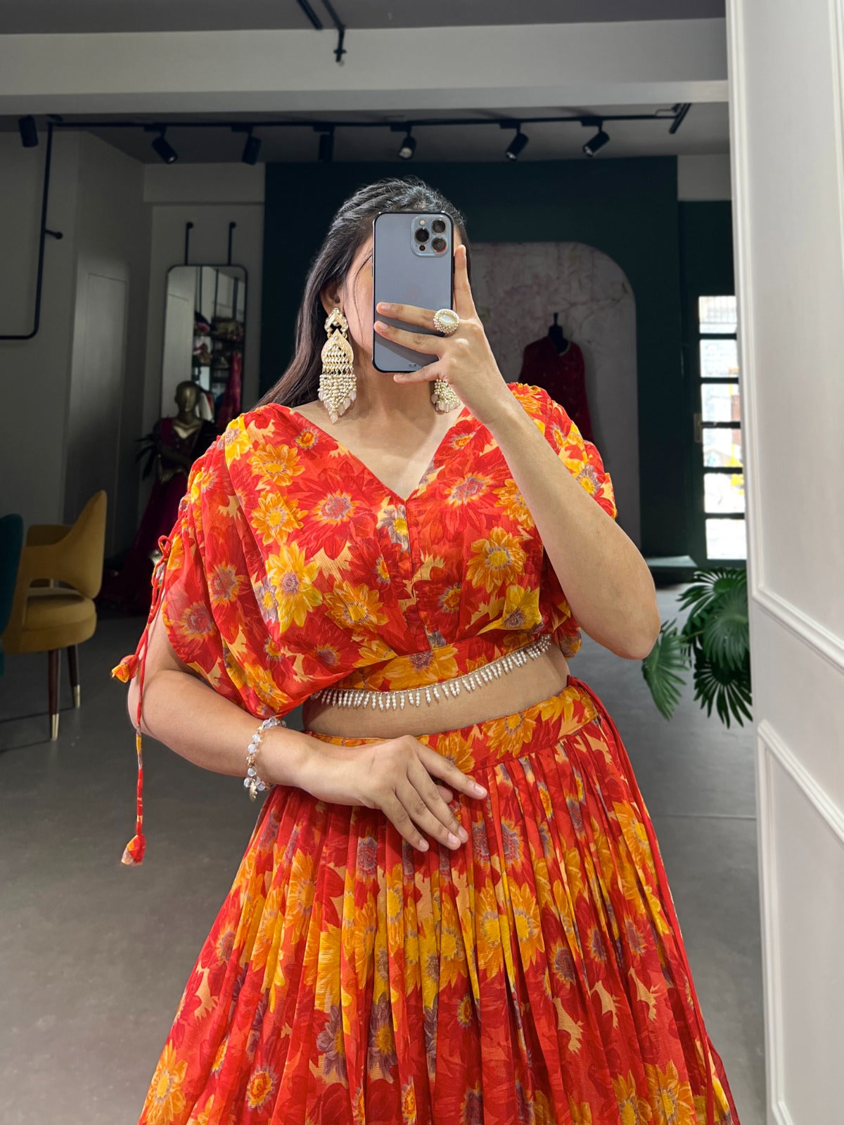 1132 Co Ord Staard Chiffon Readymade Lehenga Choli