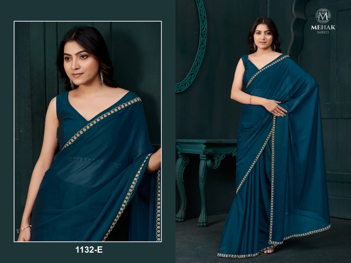 1132E Mehek Crepe Silk Sarees