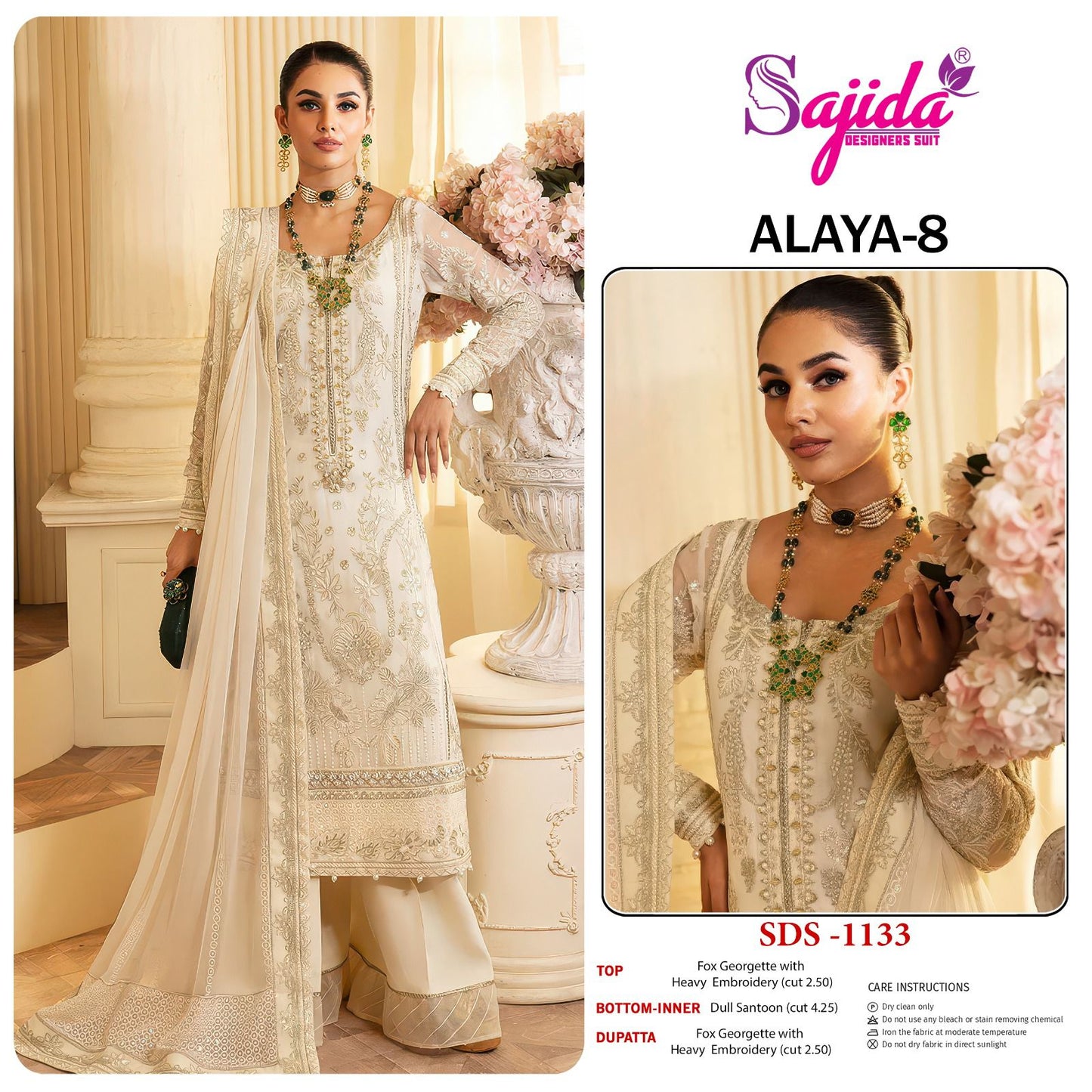 1133 Alaya Vol 8 Sajida Georgette Pakistani Salwar Suits