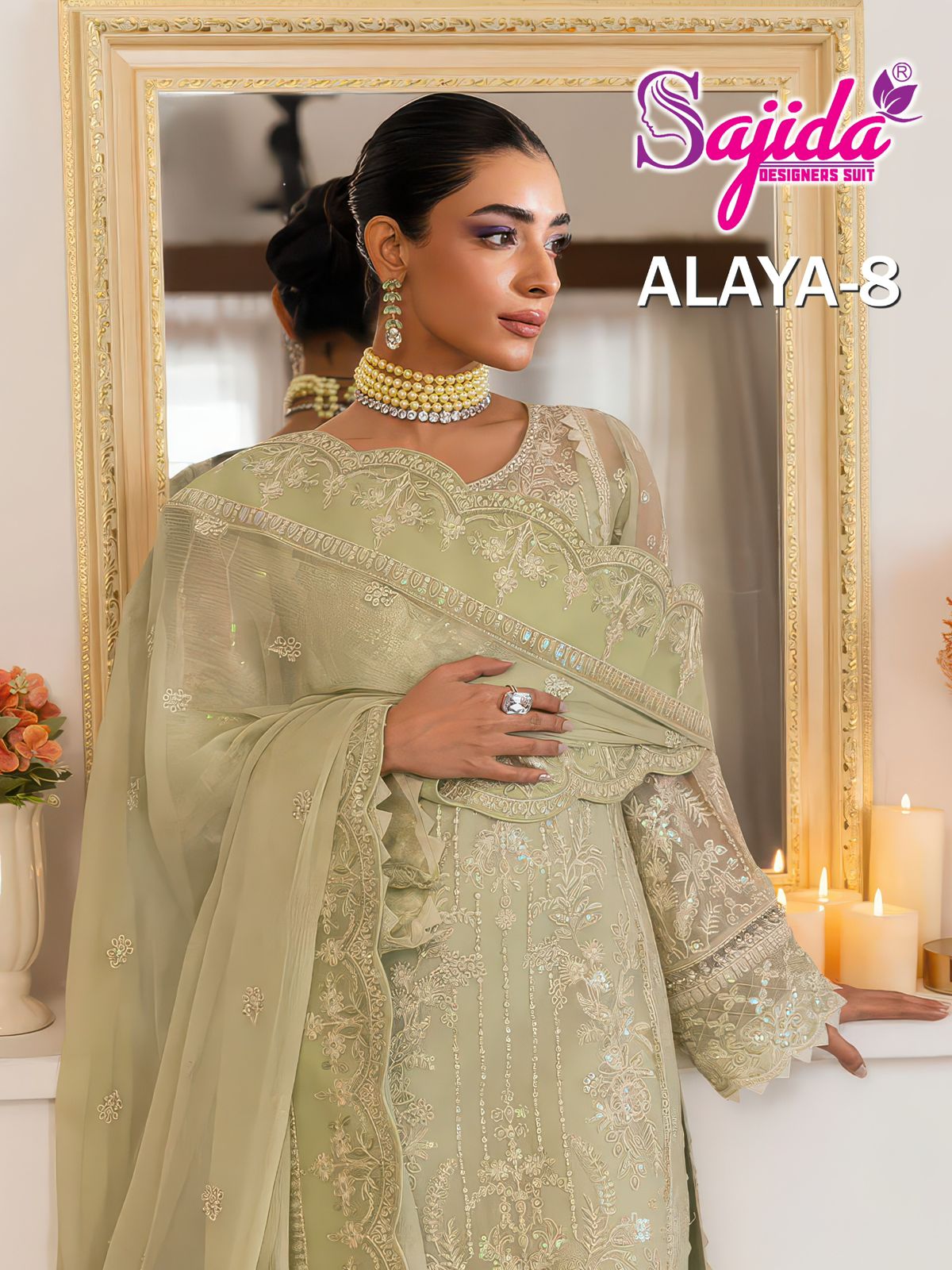 1134 Alaya Vol 8 Sajida Georgette Pakistani Salwar Suits