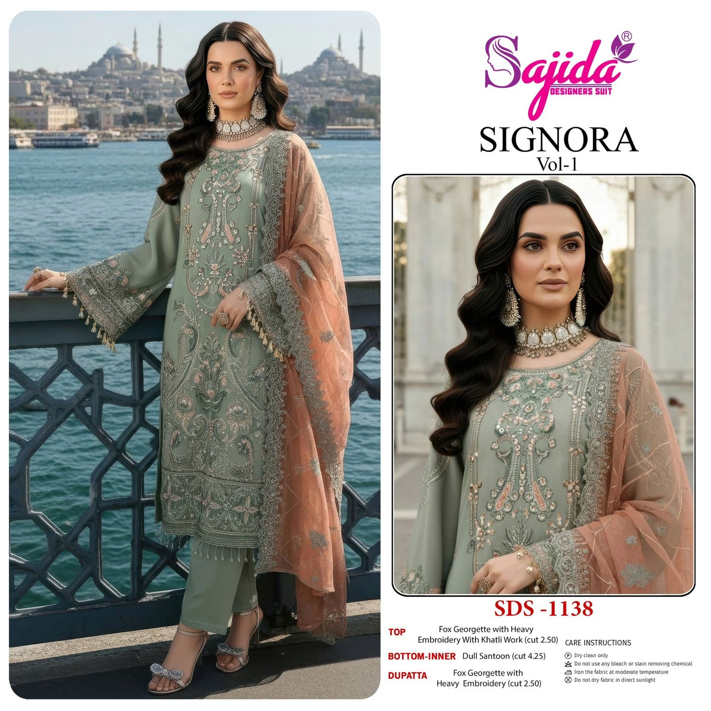1138 Signora Vol 1 Sajida Georgette Pakistani Salwar Suits