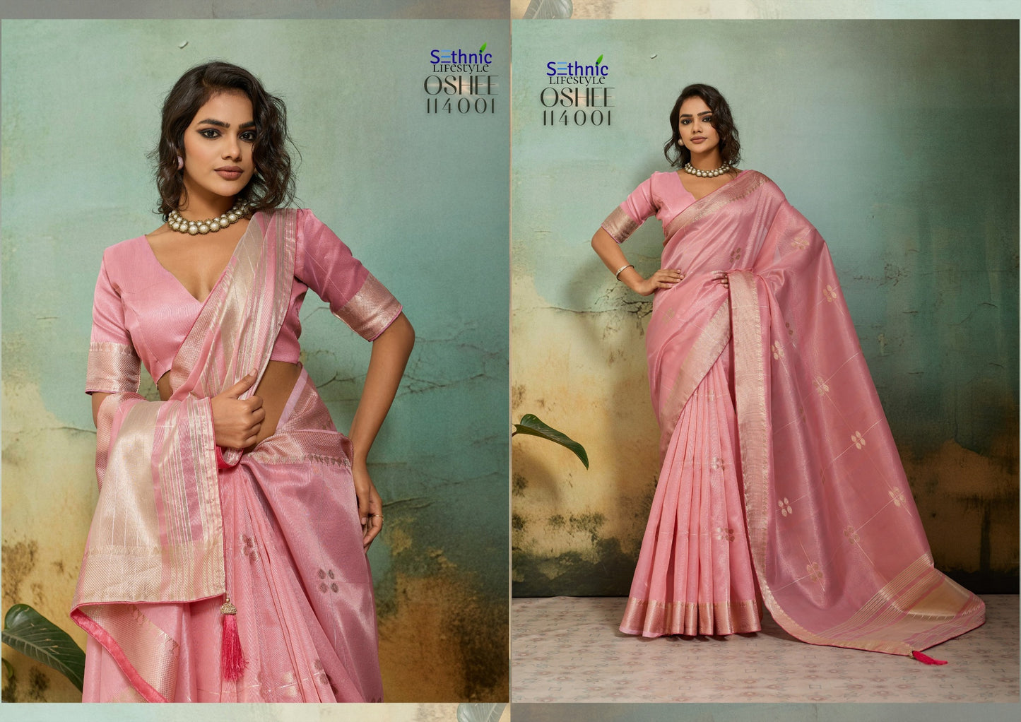114001 Oshee Vibe Sethnic Linen Sarees