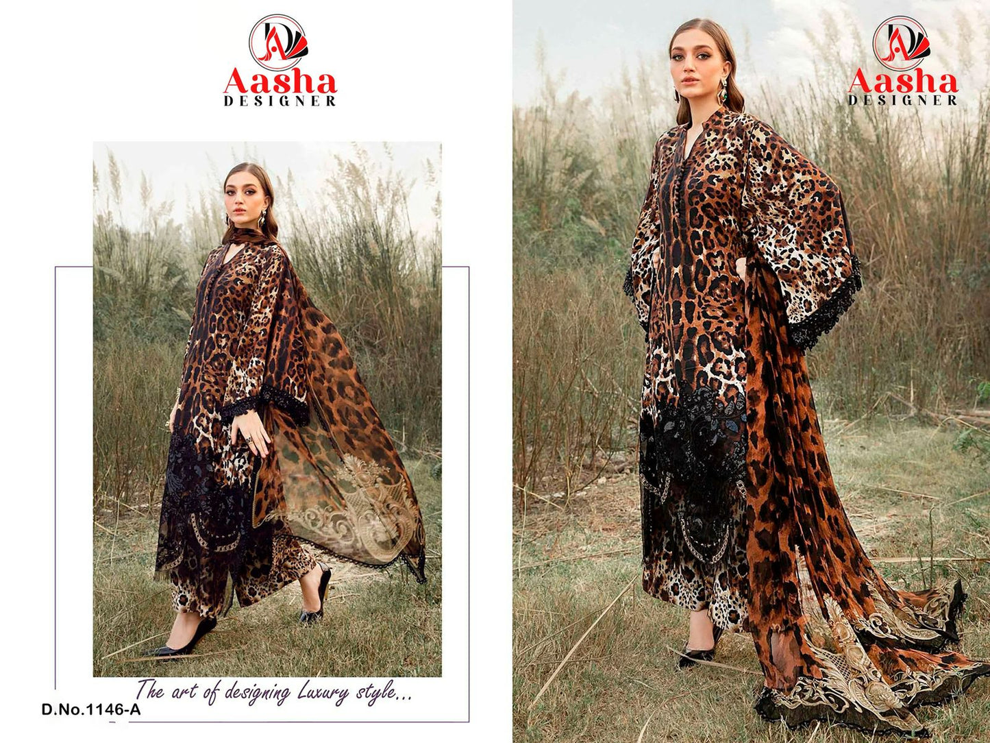 1146A Aasha Designer Patch Pakistani Salwar Suits