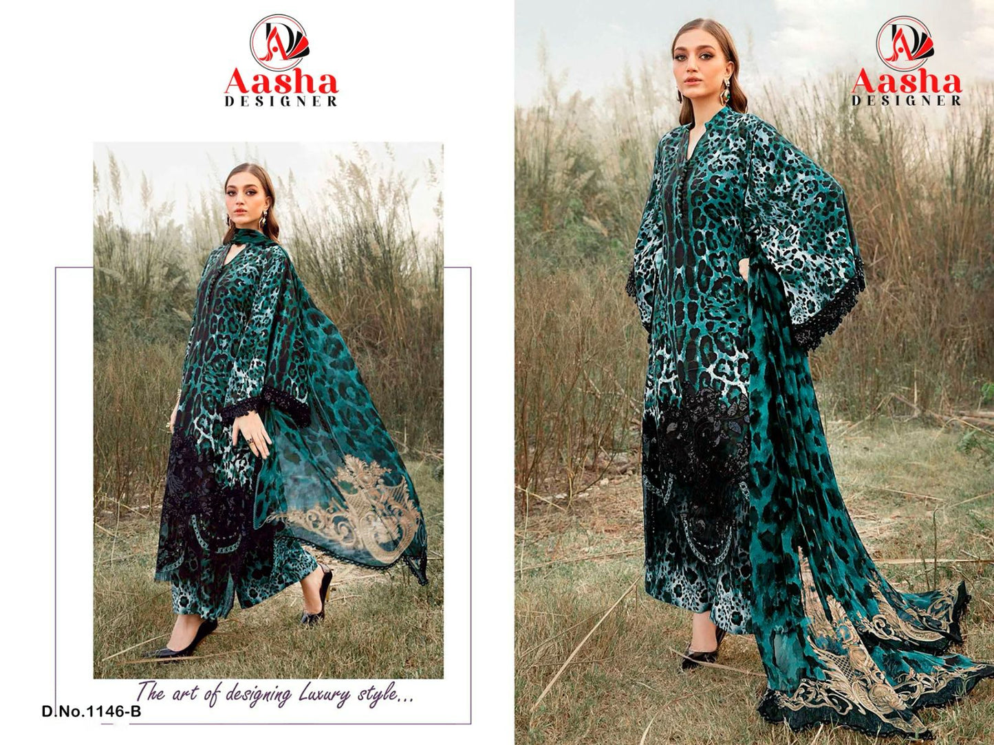 1146B Aasha Designer Patch Pakistani Salwar Suits