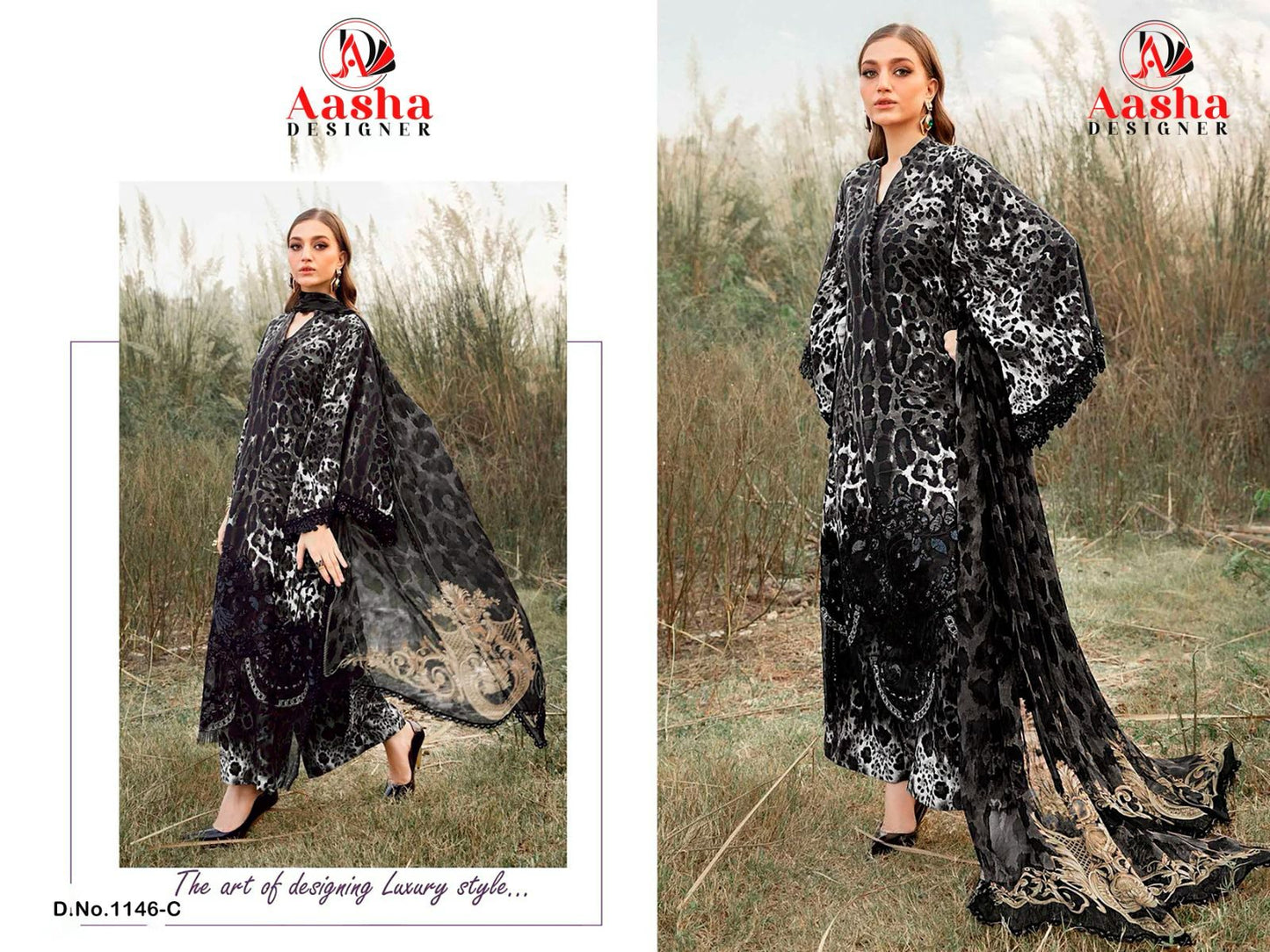 1146C Aasha Designer Patch Pakistani Salwar Suits
