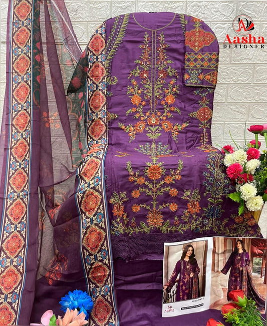 1151-C Aasha Designer Embroidery Pakistani Salwar Suits