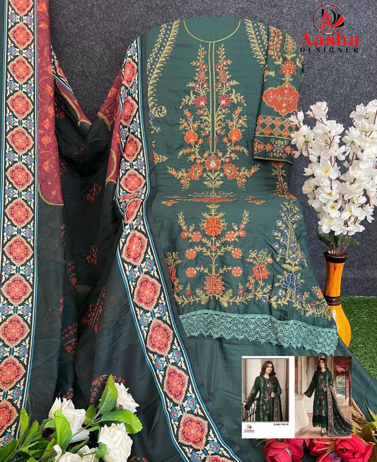 1151-D Aasha Designer Embroidery Pakistani Salwar Suits