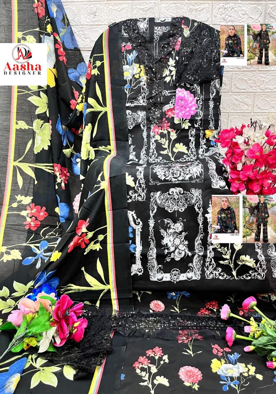 1152A Aasha Designer Pure Cotton Pakistani Patch Suits