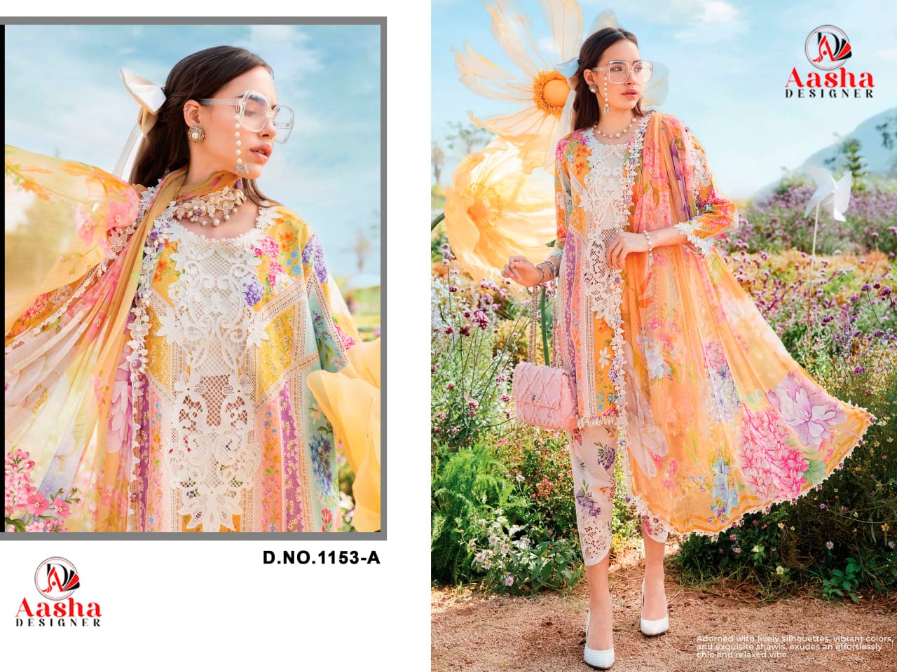 1153A Aasha Designer Pure Cotton Pakistani Patch Suits
