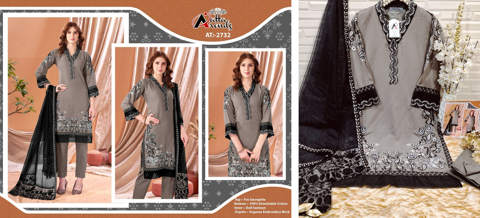 At-2732 Atta Trendz Pakistani Readymade Suits