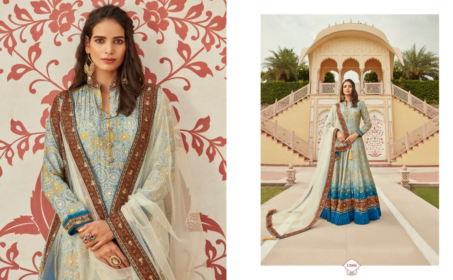 12006 Gajgamini Virasat Gown Dupatta Set