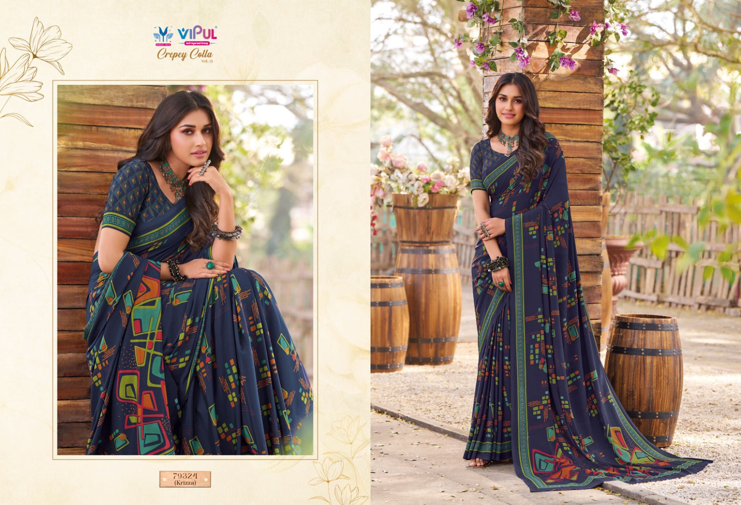 79324 Crepey Colla Vol 21 Vipul Sarees