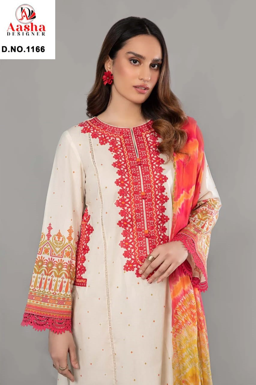 1166 Aasha Designer Embroidery Pakistani Patch Suits