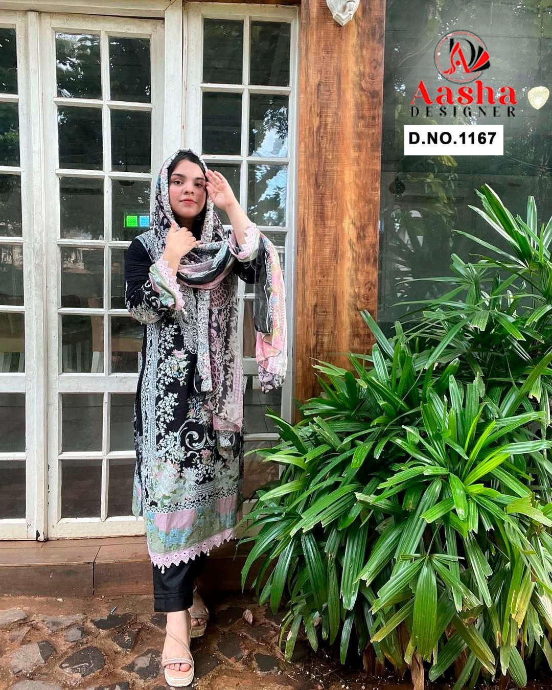 1167 Aasha Designer Printed Pakistani Patch Suits