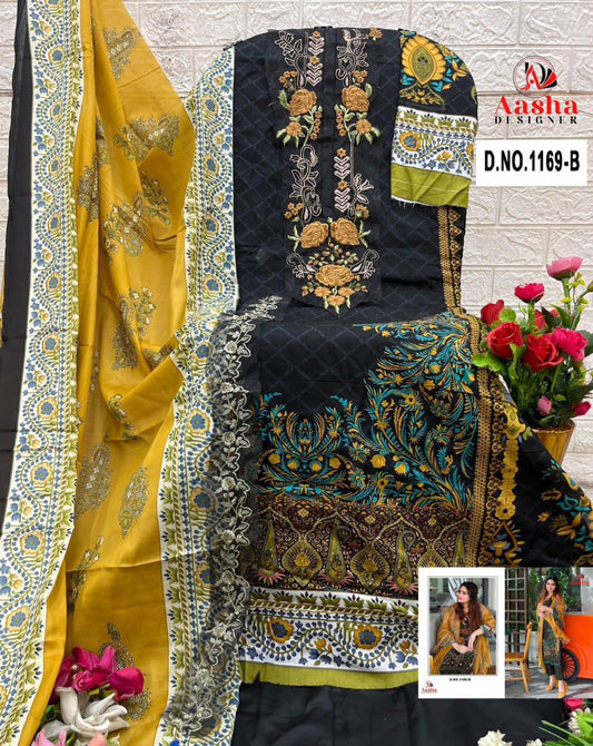 1169-B Aasha Designer Embroidery Pakistani Patch Suits