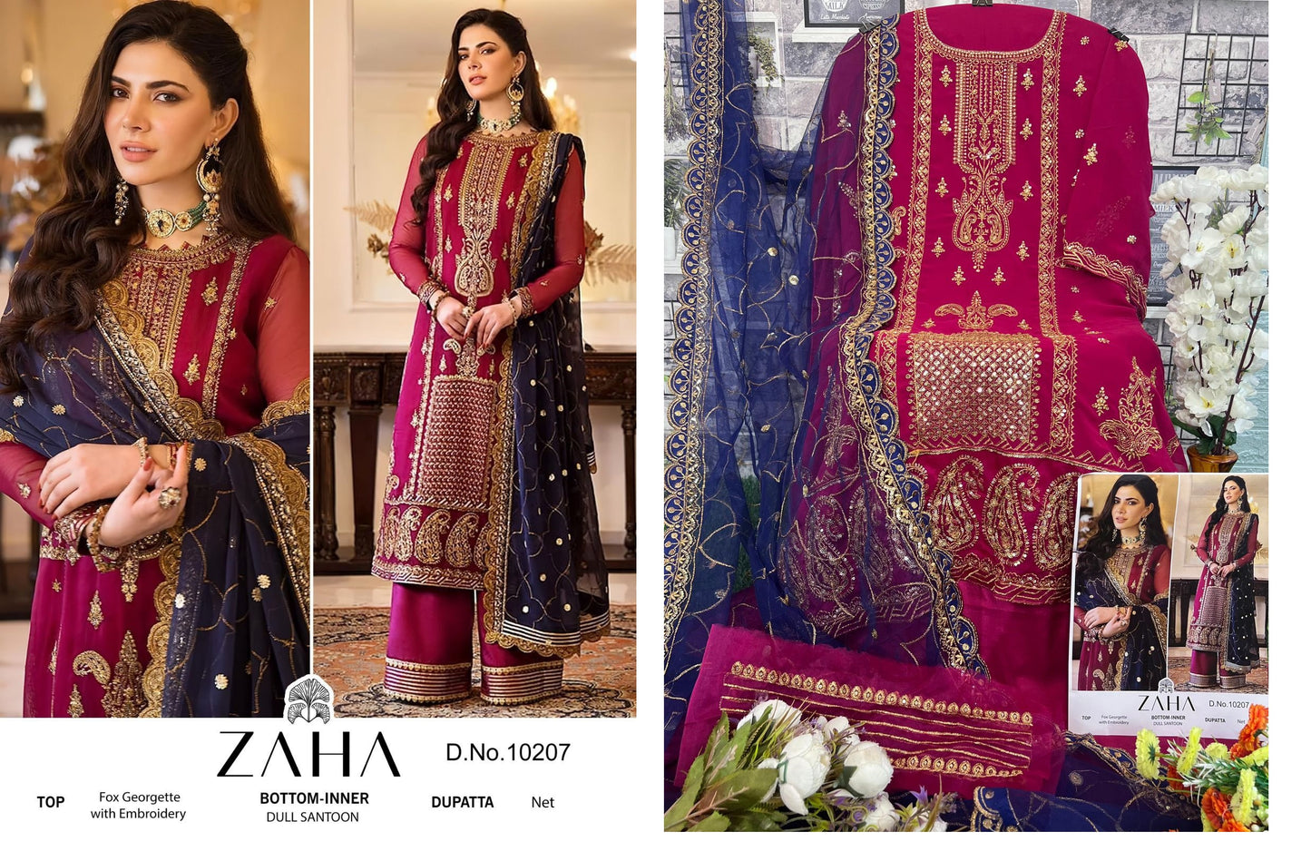 10207 Zaha Pakistani Salwar Suits