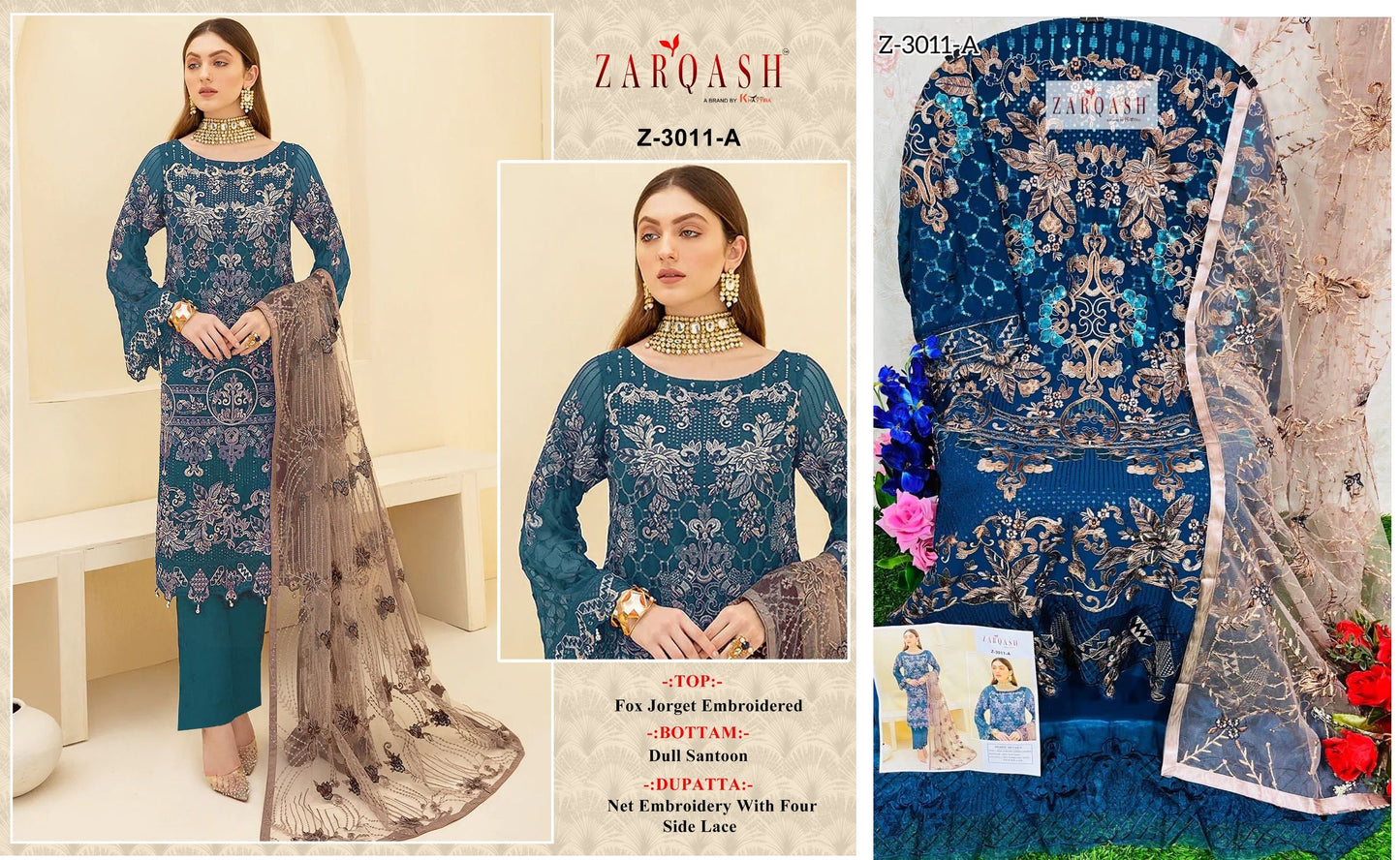 3011-A Zarqash Pakistani Salwar Suits