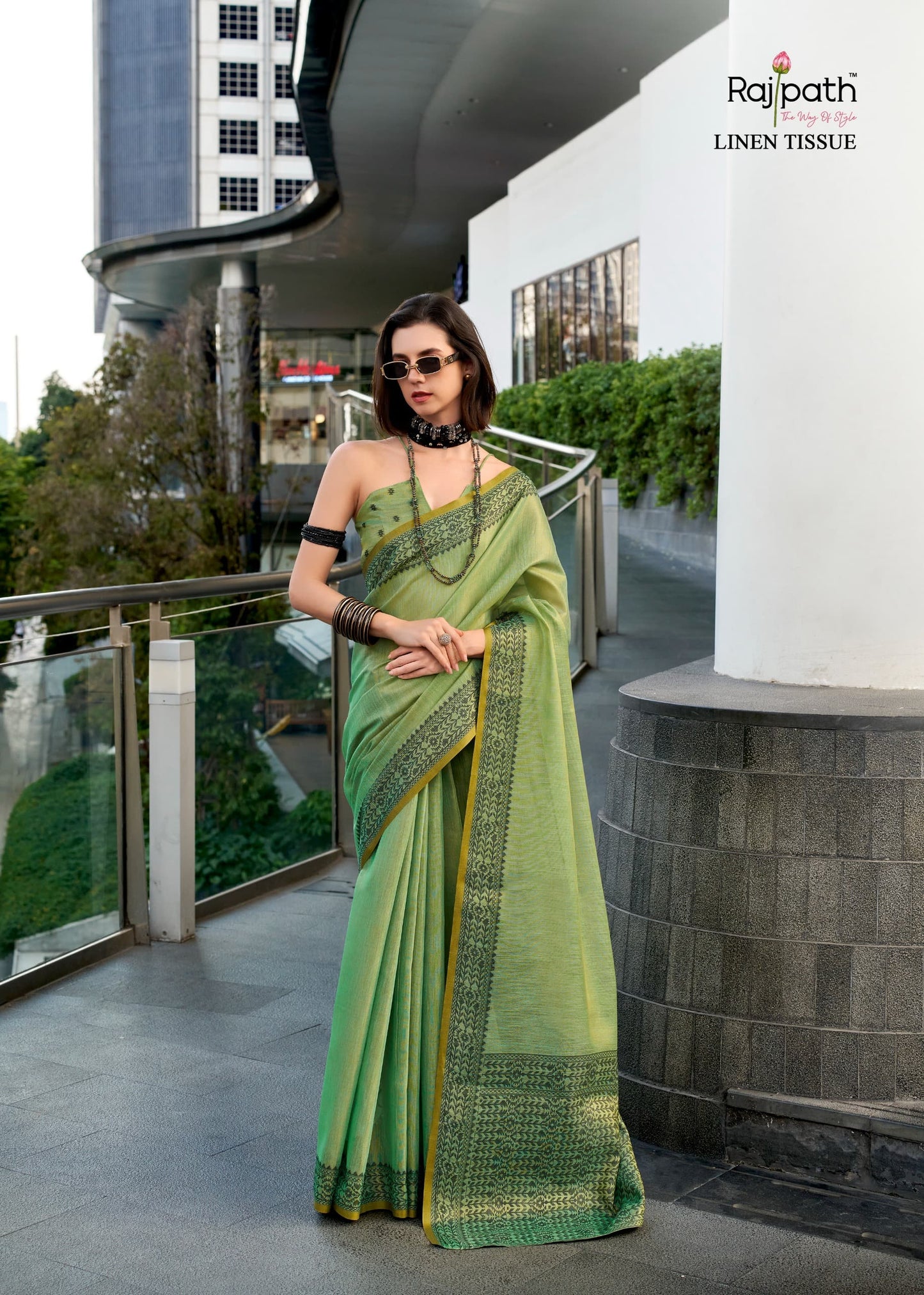 116 Blackberry Rajpath Linen Sarees