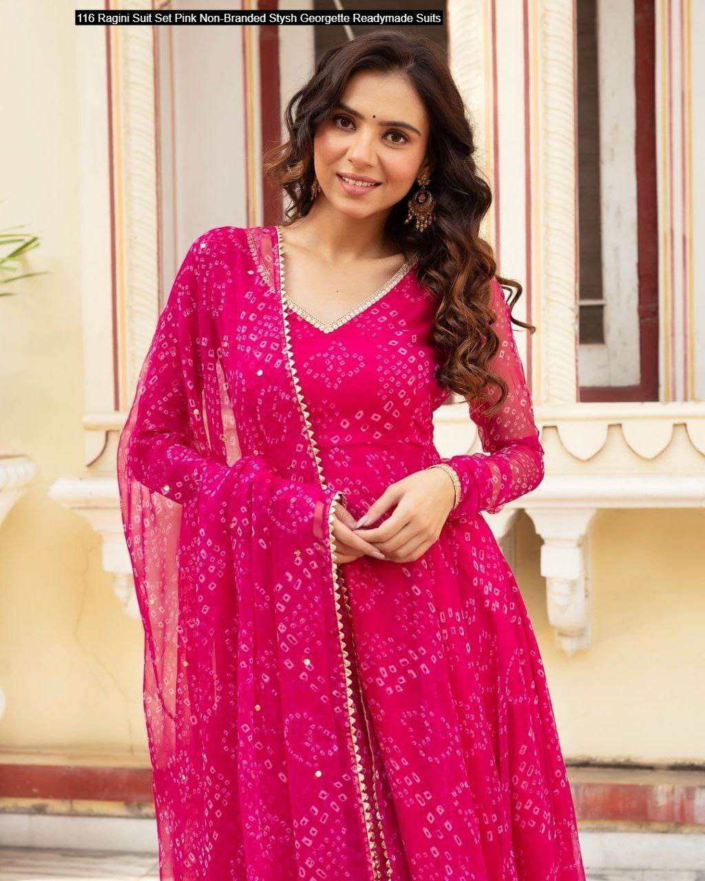 116 Ragini Suit Set Pink Non-Branded Stysh Georgette Readymade Suits
