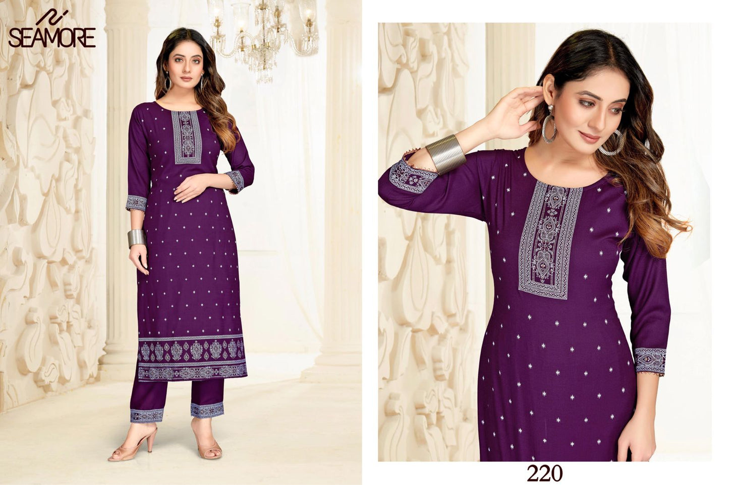 220 Moonmoon Seamore Kurti Pant Set