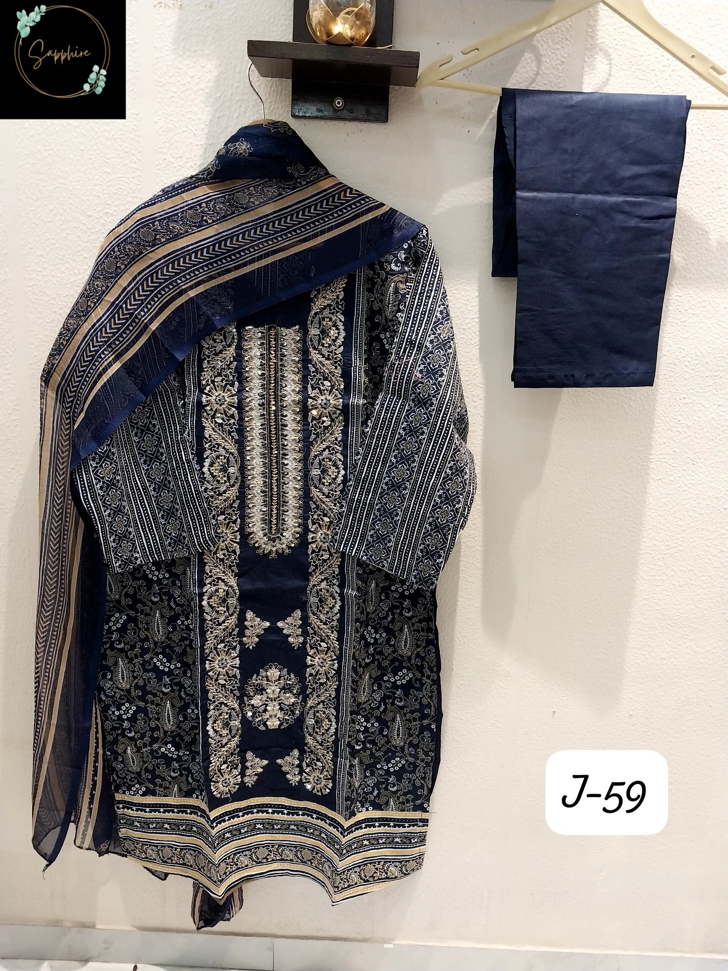 Jazmin Vol 59 Blue Sapphire Pakistani Readymade Suits