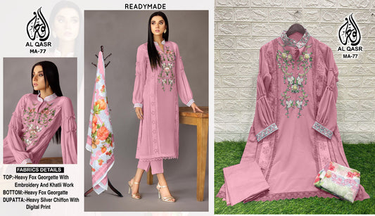 Ma-77 Pink Al Qasr Pakistani Readymade Suits