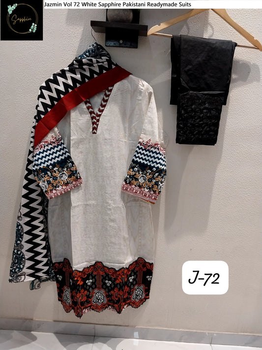 Jazmin Vol 72 White Sapphire Pakistani Readymade Suits