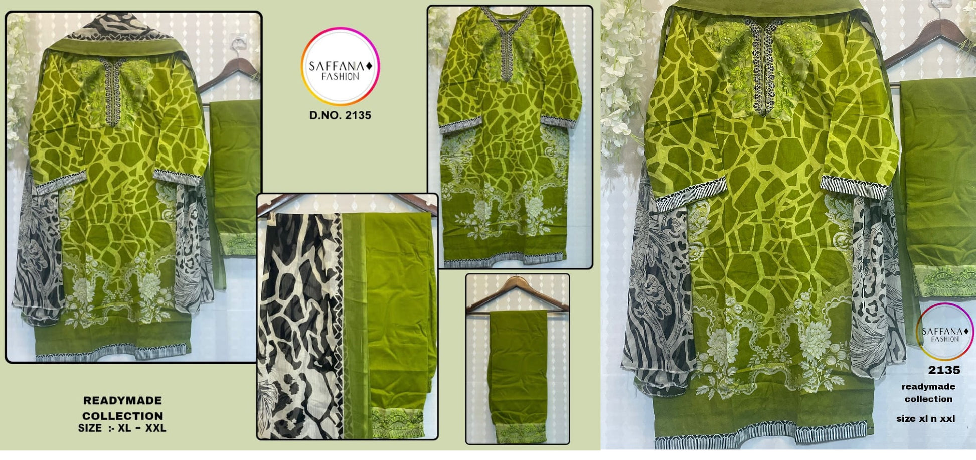 2135Green Saffana Pakistani Readymade Suits