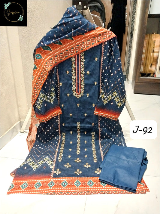 Jazmin Vol 92 Blue Sapphire Pakistani Readymade Suits