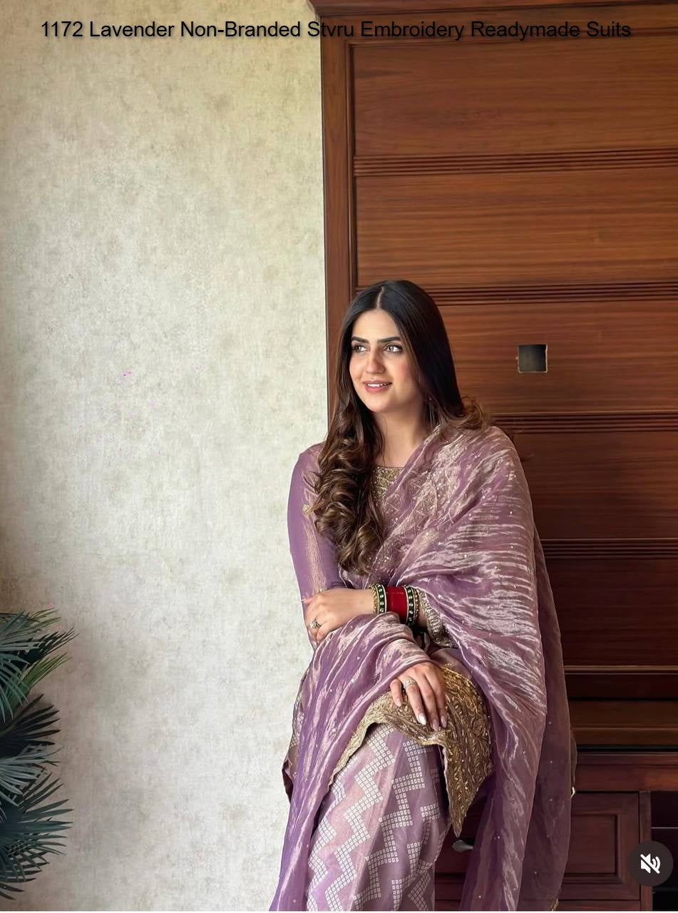 1172 Lavender Non-Branded Stvru Embroidery Readymade Suits