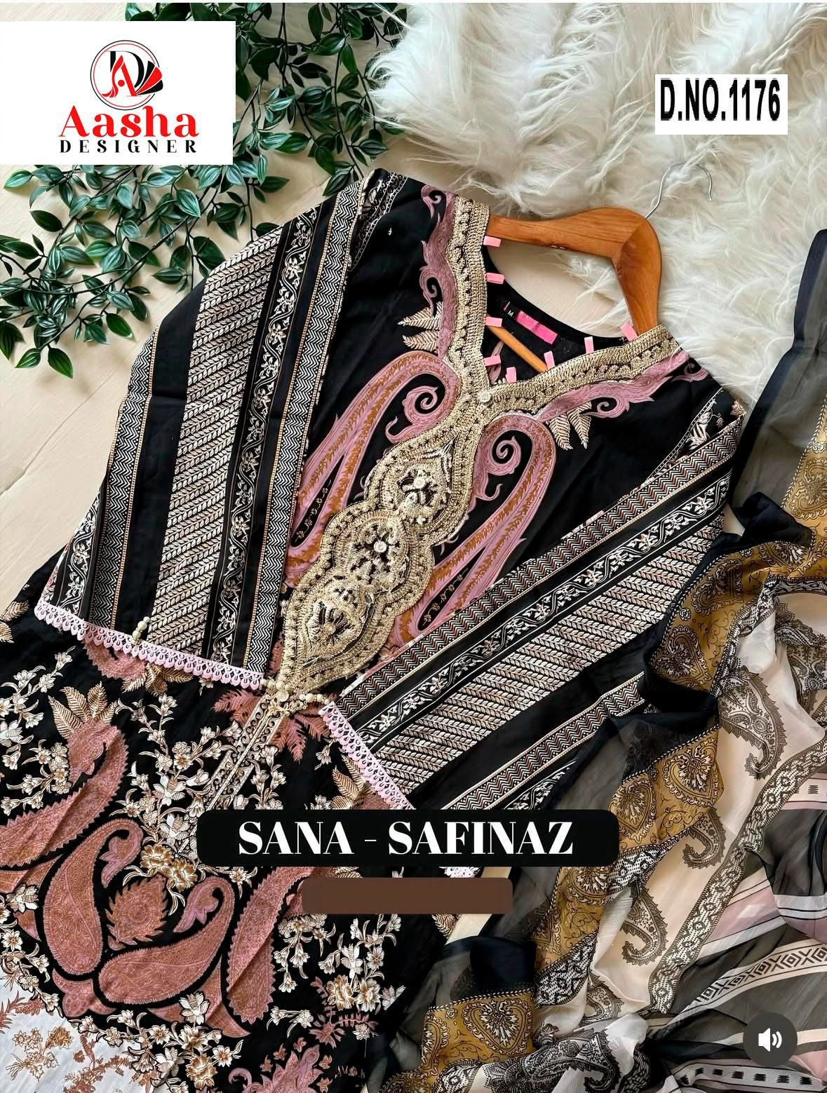 1176 Aasha Designer Printed Pakistani Patch Suits