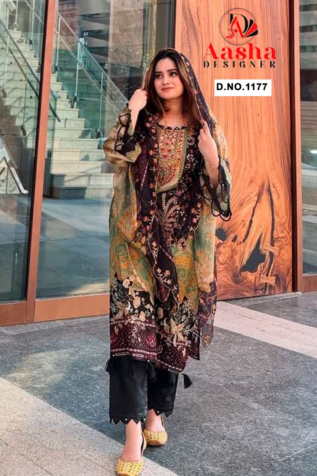 1177 Aasha Designer Embroidery Pakistani Salwar Suits