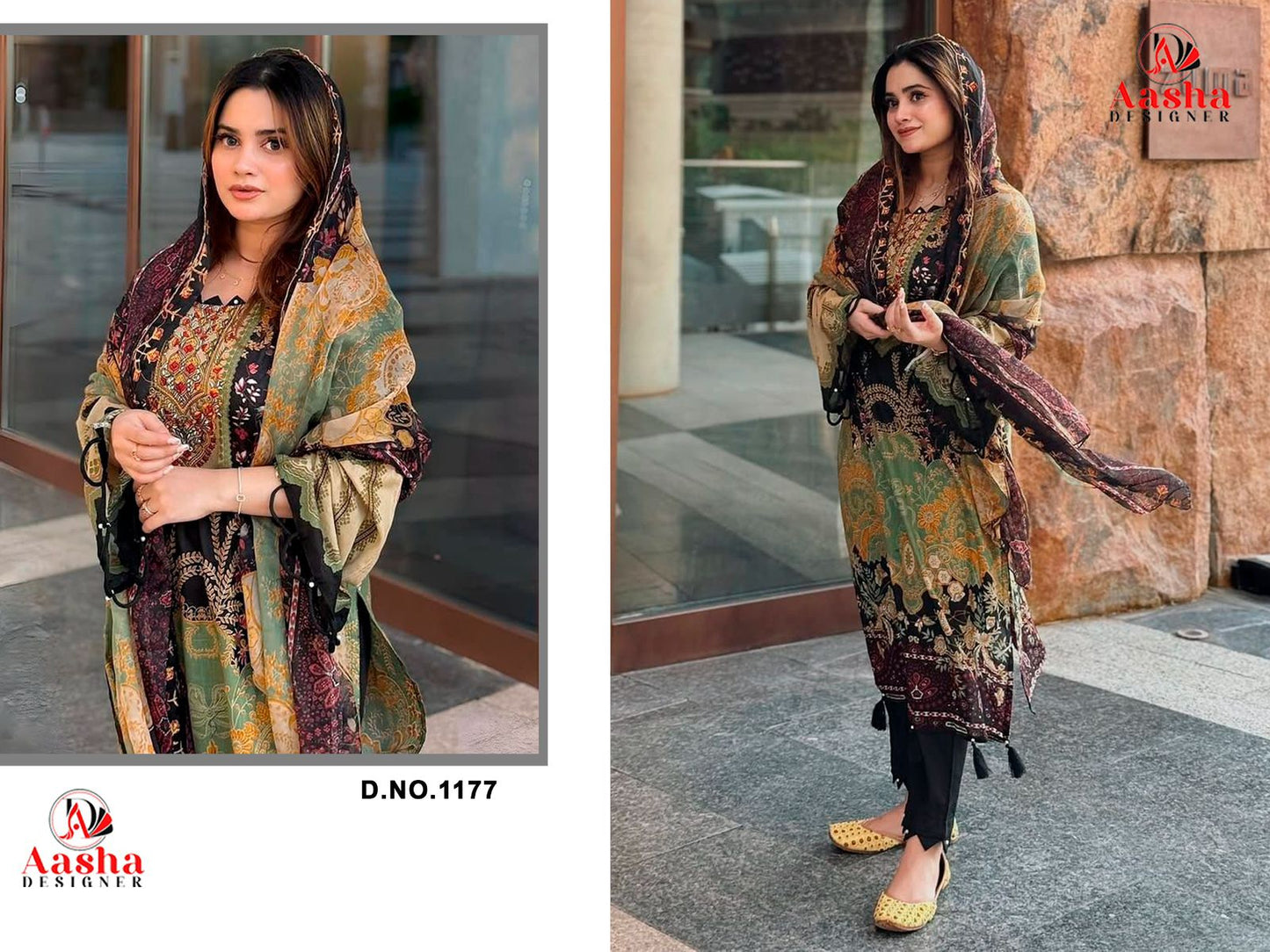 1177 Aasha Designer Embroidery Pakistani Salwar Suits