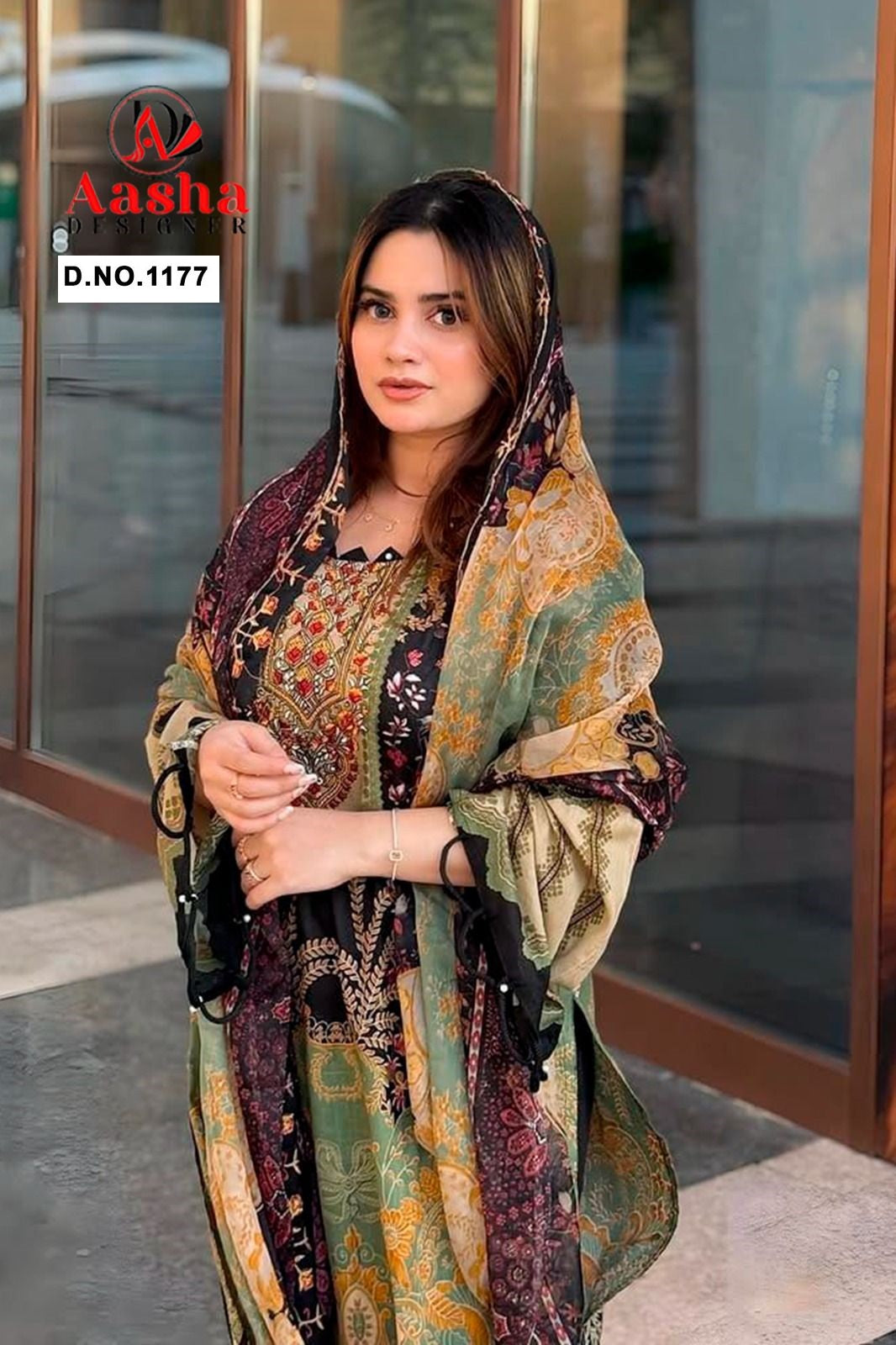 1177 Aasha Designer Embroidery Pakistani Salwar Suits