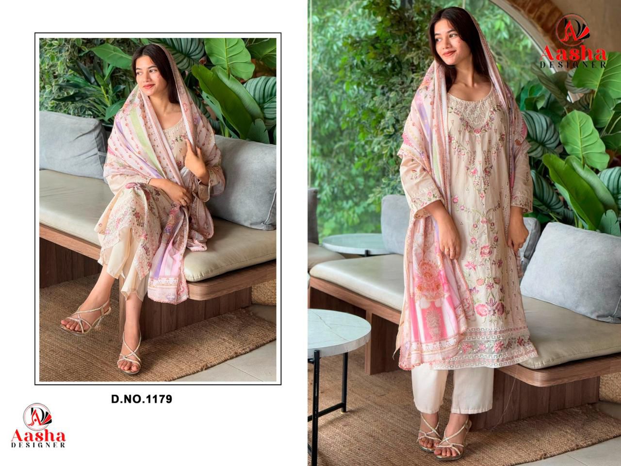 1179 Aasha Designer Embroidery Pakistani Salwar Suits
