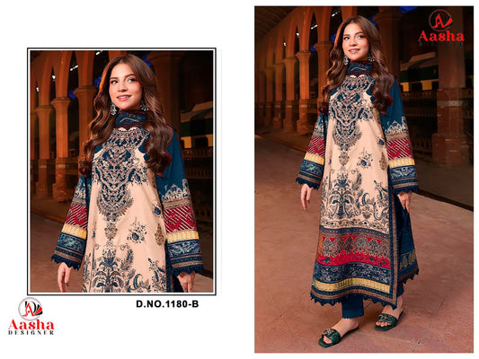1180-B Aasha Designer Printed Pakistani Patch Suits