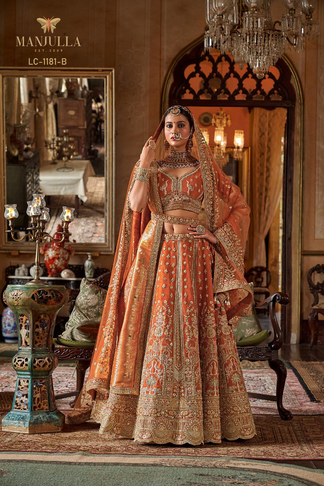 1181-B Dulhan Hit Design Manjulla Tone Silk Bridal Lehenga Choli