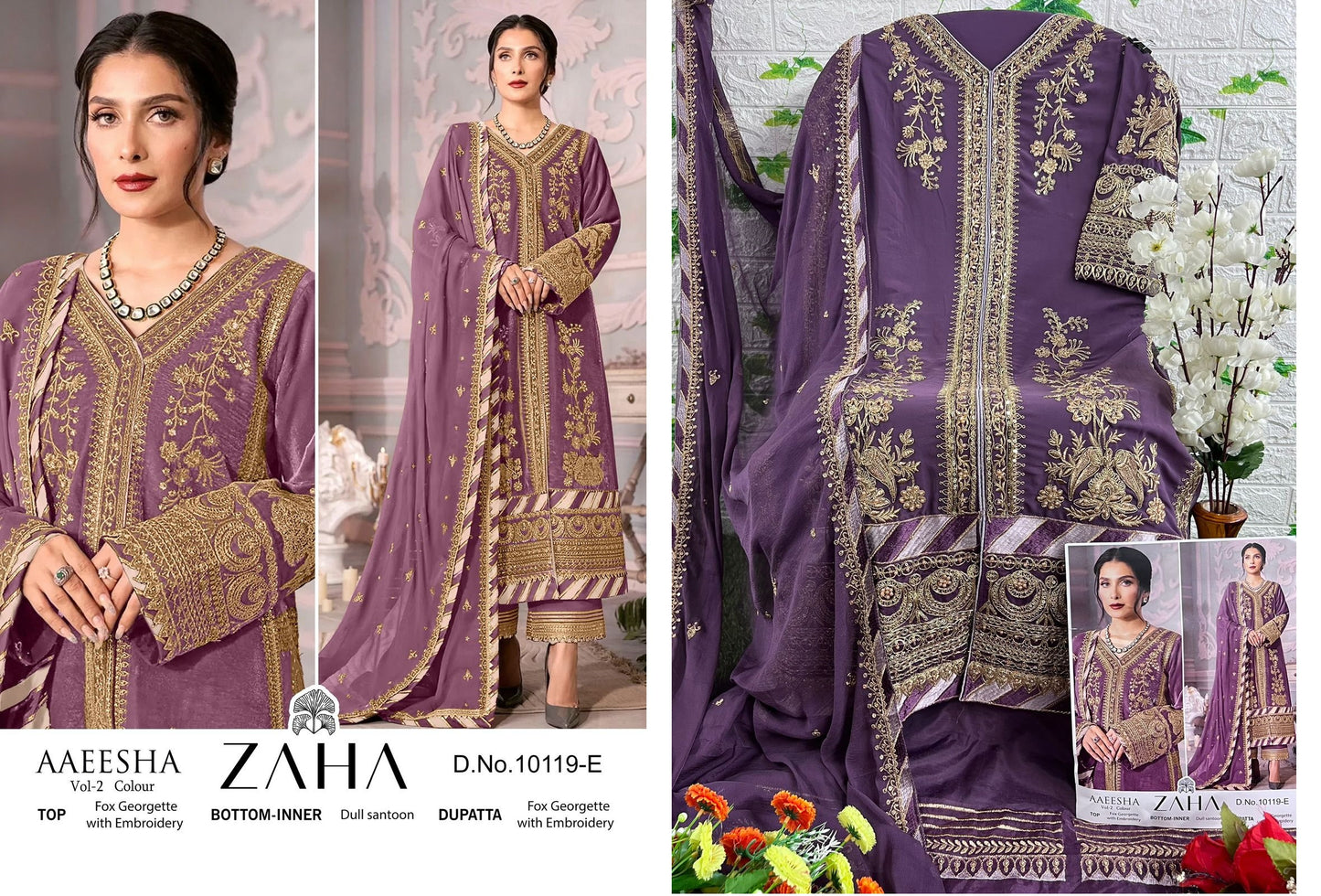 10119-E Zaha Pakistani Salwar Suits