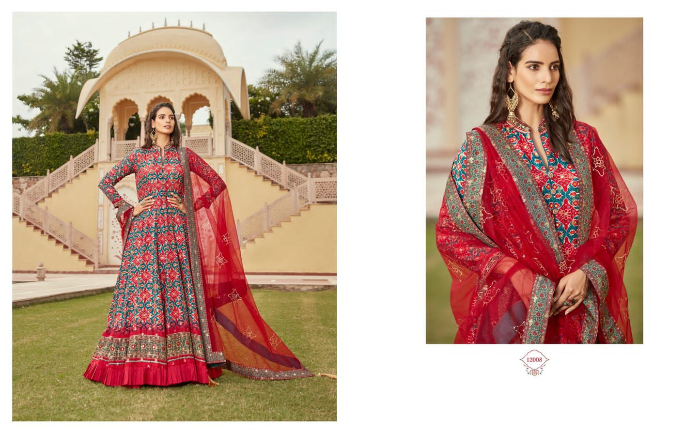 12008 Gajgamini Virasat Gown Dupatta Set