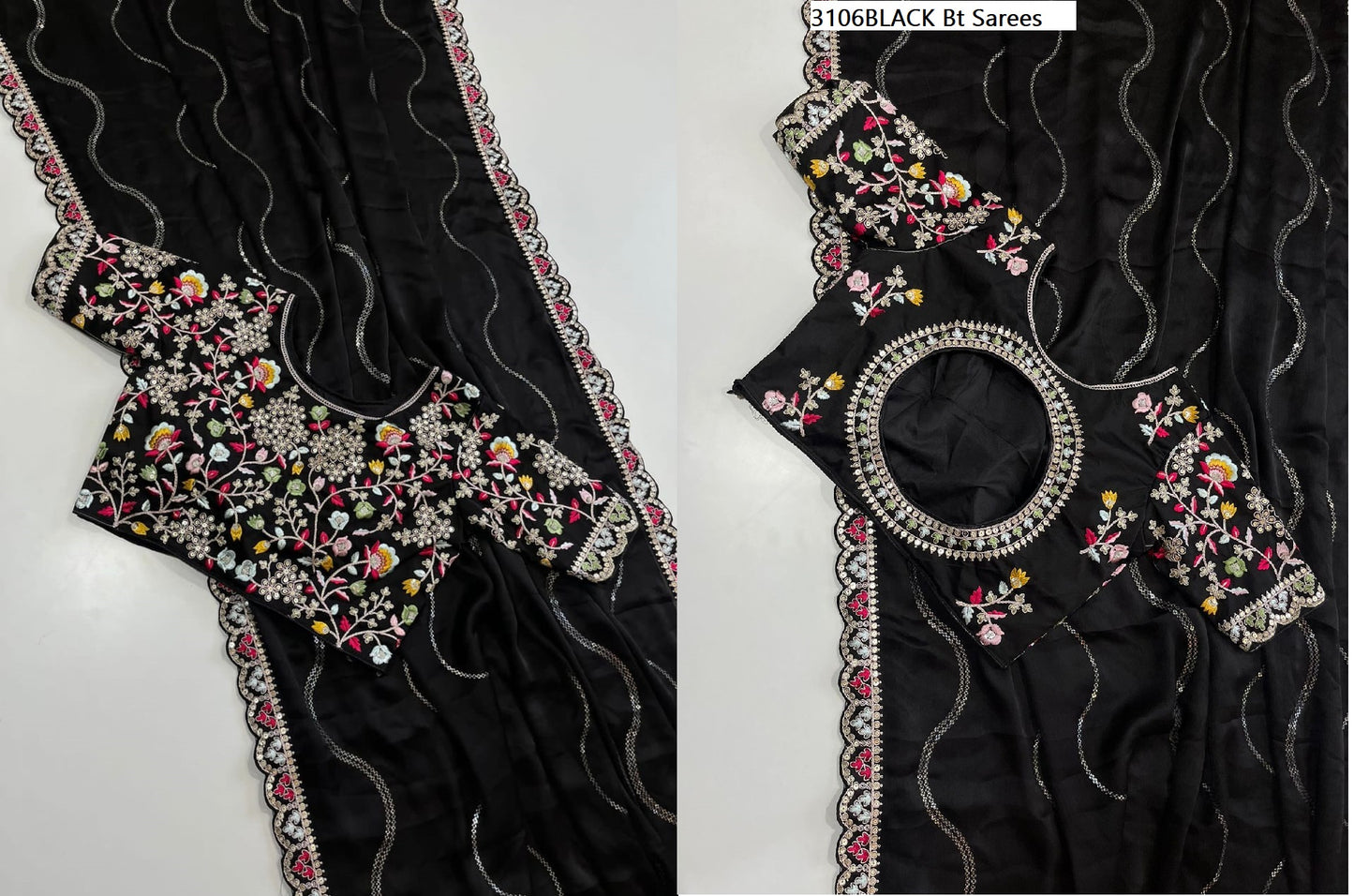 3106Black Bt Sarees