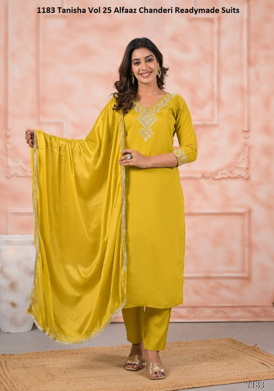 1183 Tanisha Vol 25 Alfaaz Chanderi Readymade Suits