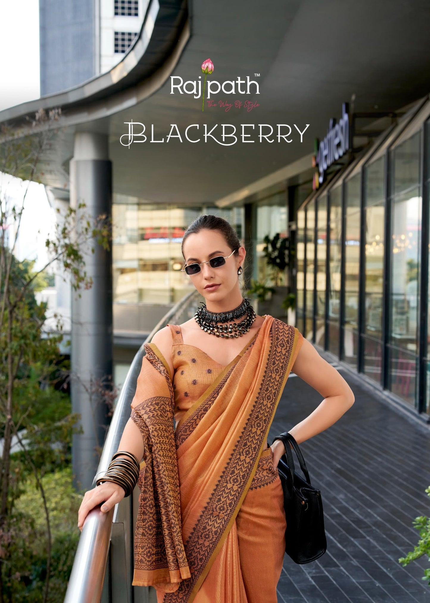 118 Blackberry Rajpath Linen Sarees