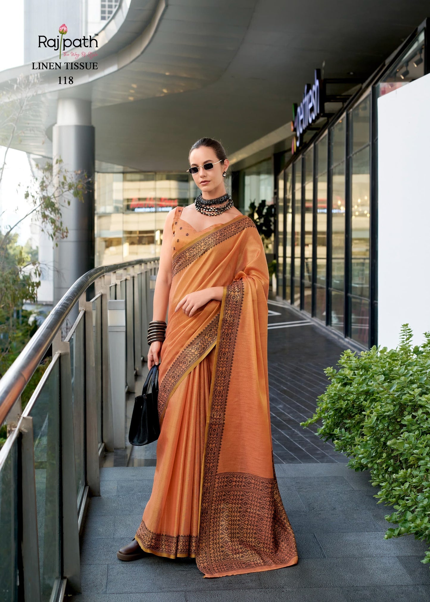 118 Blackberry Rajpath Linen Sarees