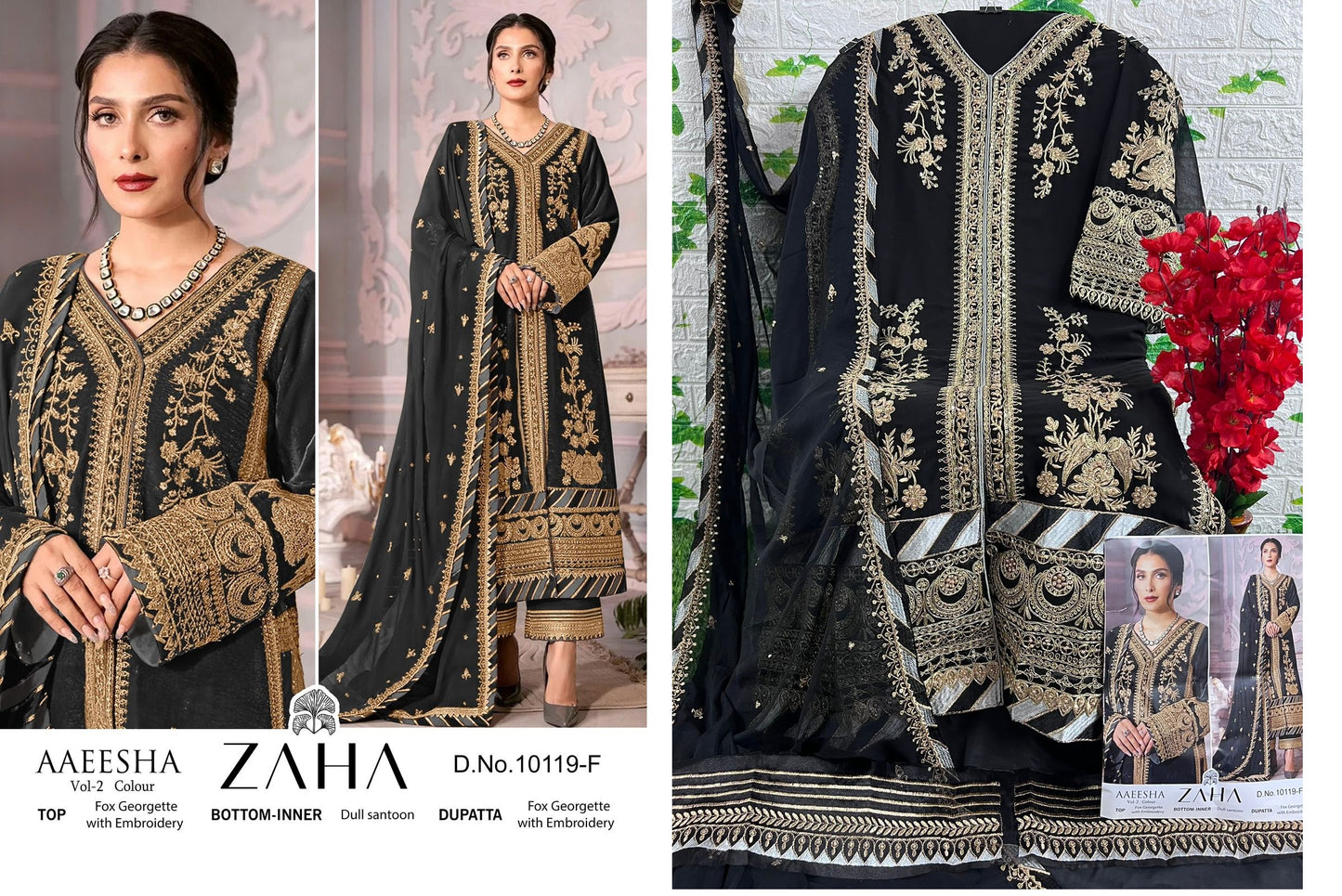 10119-F Zaha Pakistani Salwar Suits