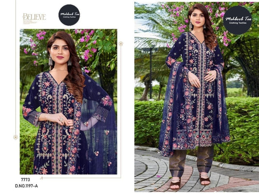 1197-A Mehboob Tex Embroidery Velvet Suits