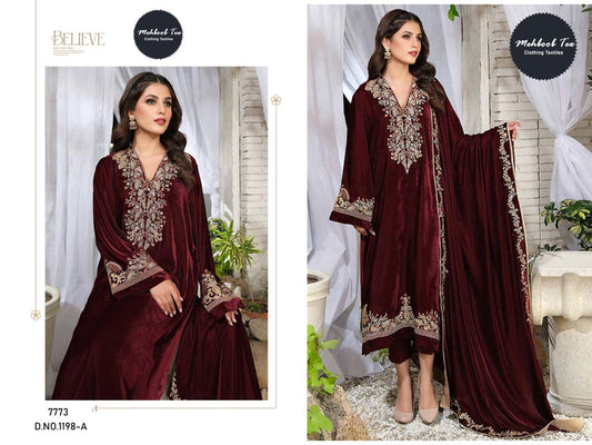 1198A Mehboob Tex Embroidery Work Velvet Suits