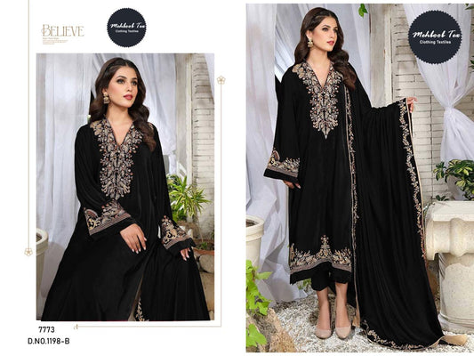1198B Mehboob Tex Embroidery Work Velvet Suits